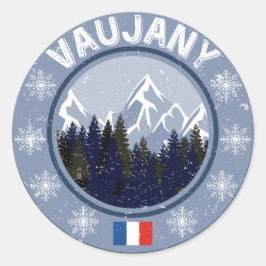 Vaujany Skistation Runder Aufkleber