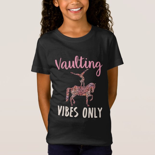 Vaulting Vibes Only Pferd Reittier T-Shirt (Vorderseite)