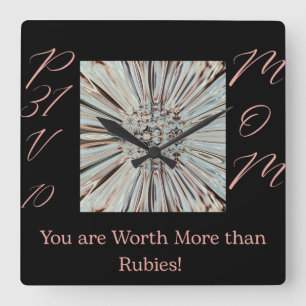 Vaut plus que Rubies Carré Horloge murale