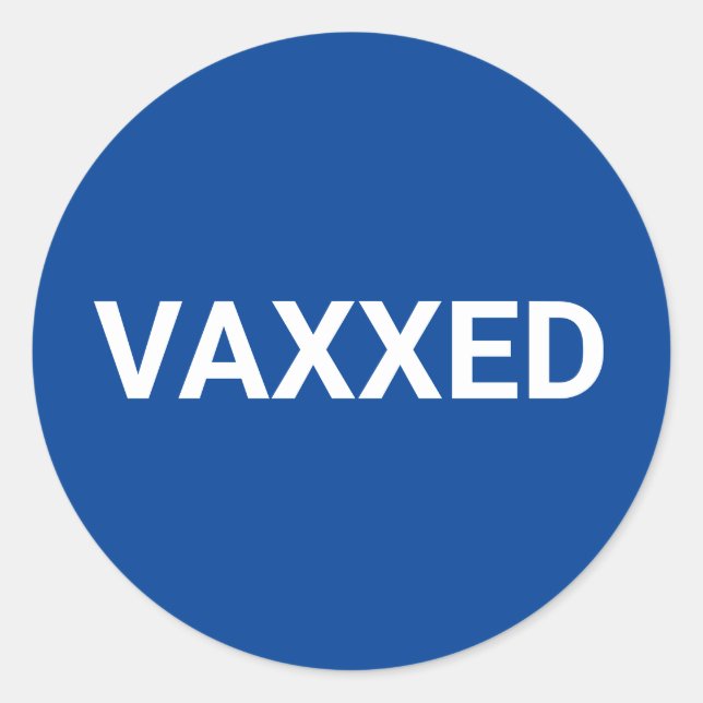 Vaxxed Covid blau-weiß Runder Aufkleber (Vorderseite)