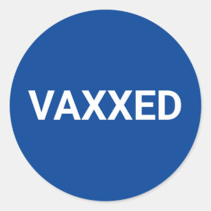 Vaxxed Covid blau-weiß Runder Aufkleber