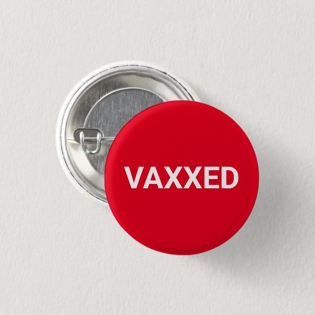 Vaxxed white Vacced Button button (Vorne & Hinten)