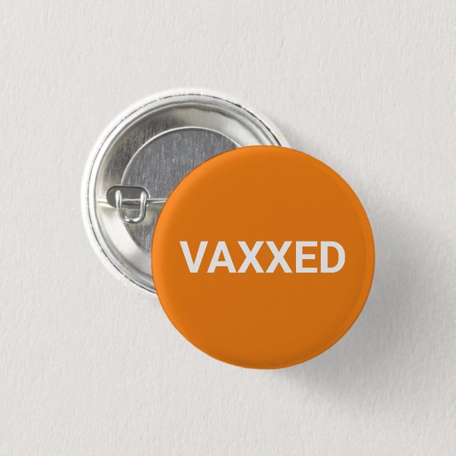 Vaxxx-orange-weiße Button-Taste Button (Vorne & Hinten)