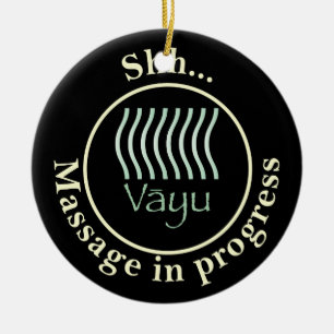 Vayu (Raum) Massage im Gange Türschild Keramikornament