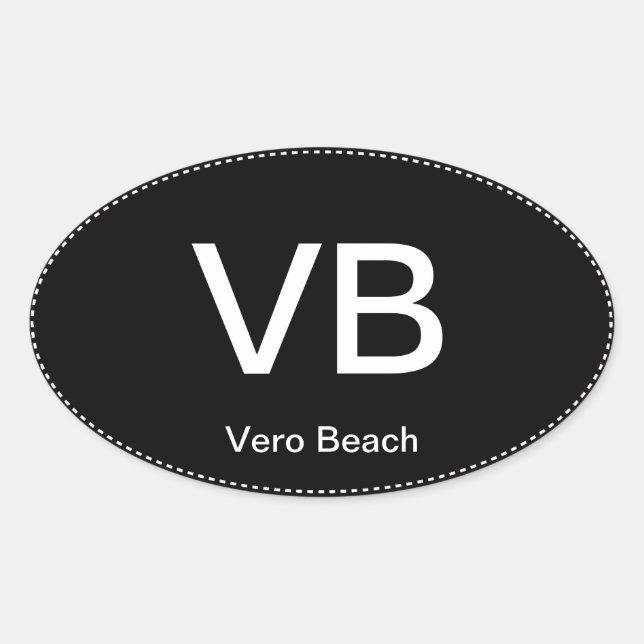 VB Vero Beach Oval Autoaufkleber Ovaler Aufkleber (Vorderseite)
