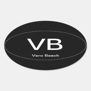 VB Vero Beach Oval-Autoaufkleber Ovaler Aufkleber