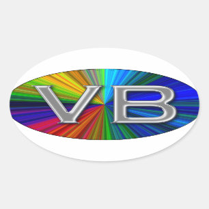 VB Virginia Beach Psychodelic färbt ovales Logo Ovaler Aufkleber