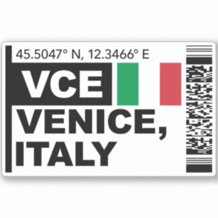 VCE Venice Boarding Pass - Italien Reise Aufkleber
