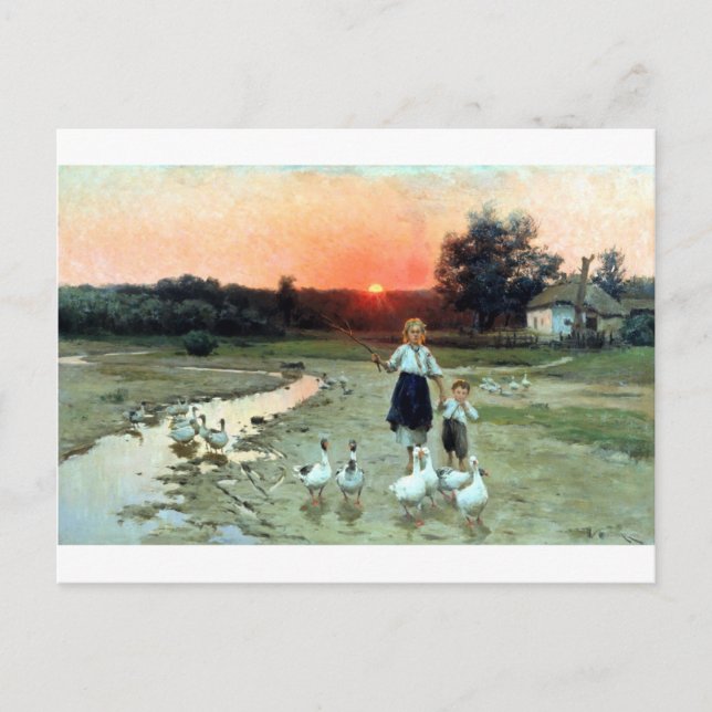 Vechoriye: Abend in der Ukraine Postkarte (Vorderseite)