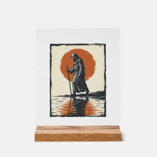 Vecteur de réflexion de silhouette de marche au co