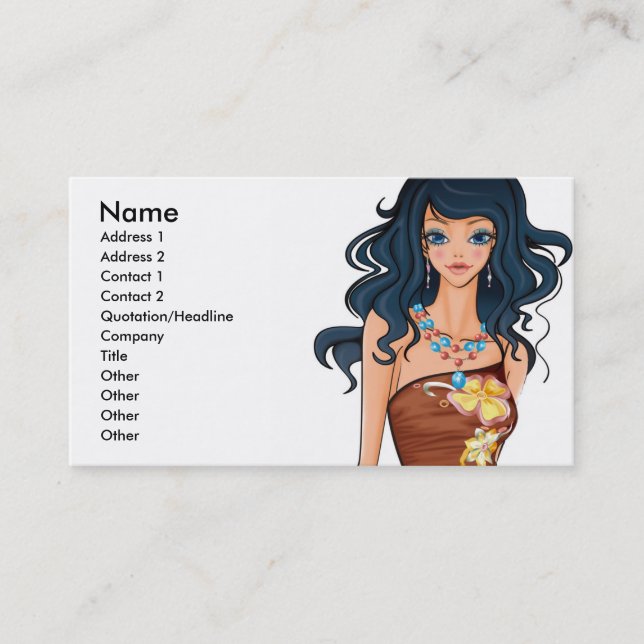 Vector_Beauties_-0005, Name, Adresse 1, Anschrift. Visitenkarte (Vorderseite)