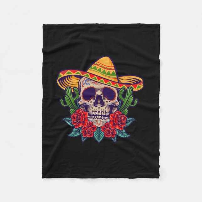 Vector cinco de mayo mexicans skulptur fleecedecke (Vorderseite)
