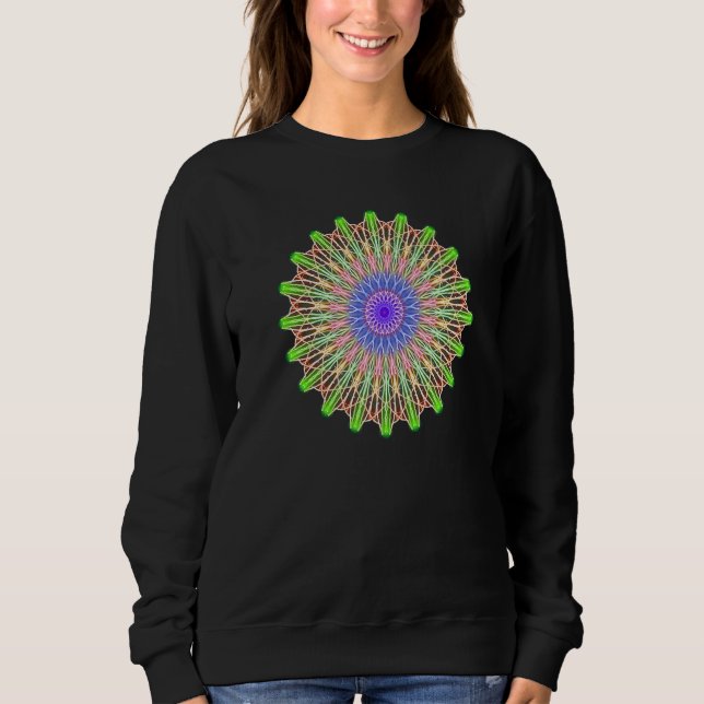 Vector Circle Pattern In Green Violet Pink   Sweatshirt (Vorderseite)
