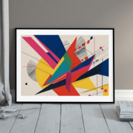 Vector Collision - eine Retro-Futuristenkompositio Poster