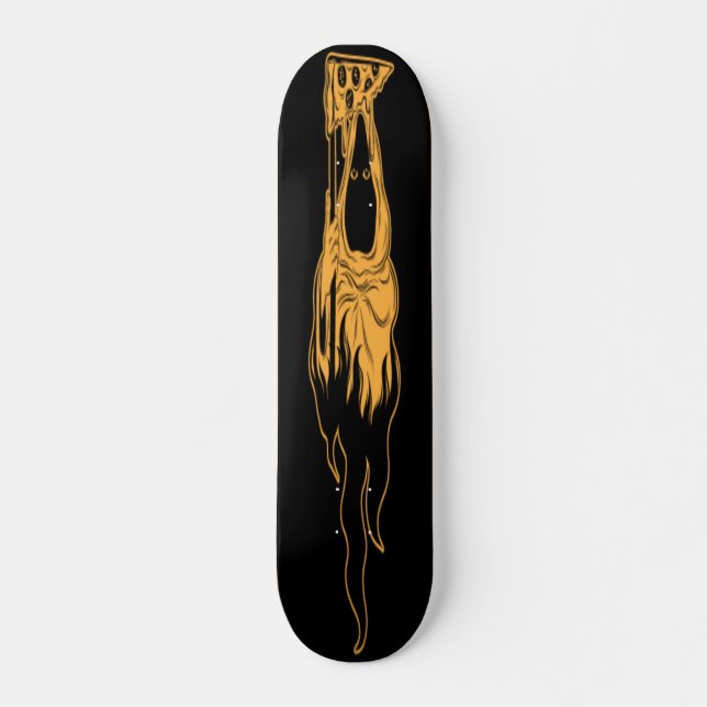 Vector Hand Drawn Illustration des Todes mit Zunge Skateboard (Vorne)