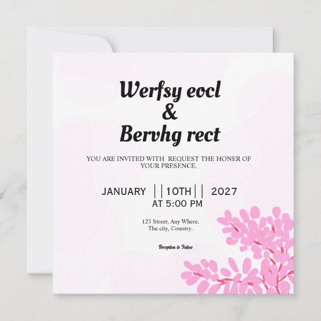 Vector of Floral Wedding Einladungskarte (Vorderseite)