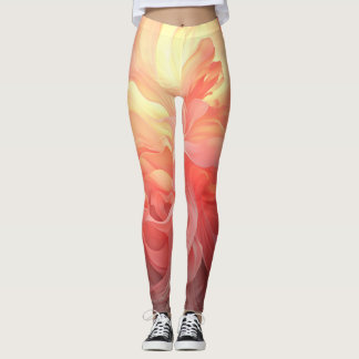 Vector Ombre Fluid Coral Flame Leggings