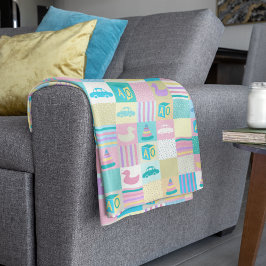 Vector Sommermuster mit Palmen und Meer Fleecedecke