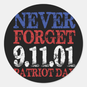 Vector vergisst nie 911o1 Patriot Day Runder Aufkleber