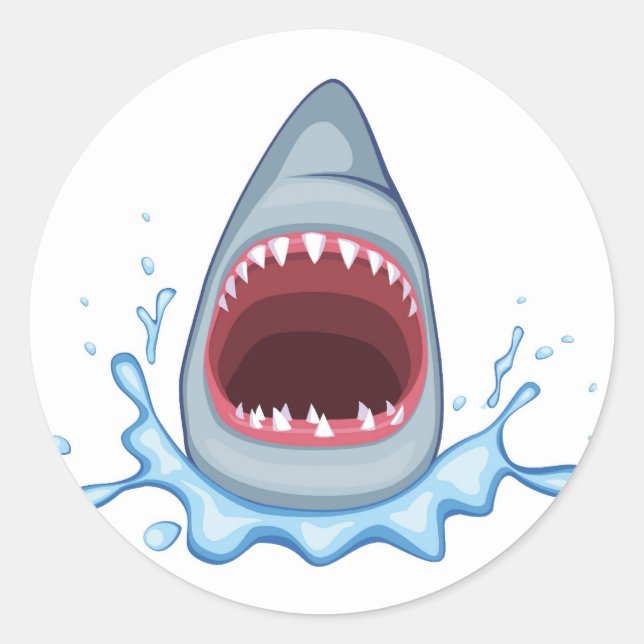 vectorstock_383155 Cartoon Shark Teeth hungrig Runder Aufkleber (Vorderseite)