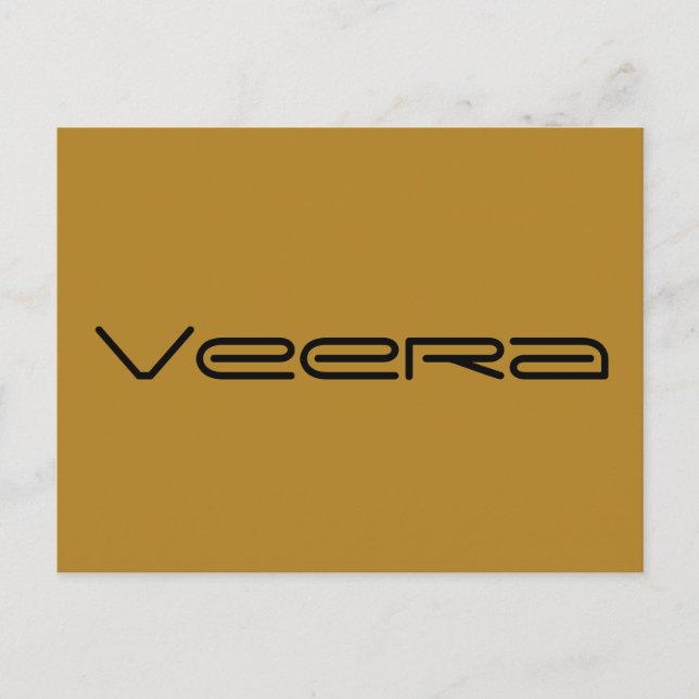 Veera, Schwarze Orphan-Figur, geometrischer Schrif Postkarte (Vorderseite)