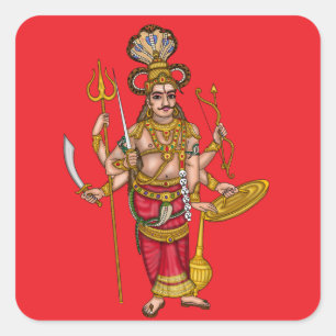 Veerabhadra-Aufkleber Quadratischer Aufkleber