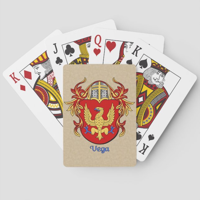 Vega Heraldic Shield mit Mantling Spielkarten (Rückseite)