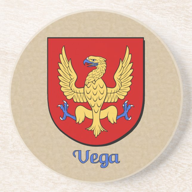 Vega Heraldic Shield Sandstein Untersetzer (Vorne)