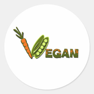 Vegan 2 runder aufkleber
