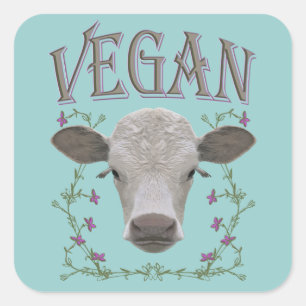 VEGAN - */* 3 QUADRATISCHER AUFKLEBER