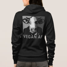 Vegan AF Pop Art Hoodie in Schwarz und Weiß