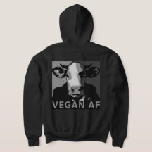 Vegan AF Pop Art Hoodie in Schwarz und Weiß