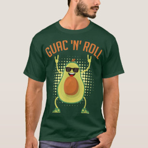 Vegan Avocado Vegetarian Rocker Guac n Roll Guacam T-Shirt