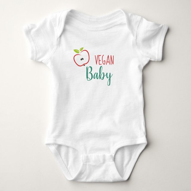Vegan Baby Niedlich Apple Strampler (Vorderseite)