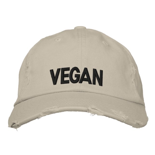 Vegan Bestickte Baseballkappe (Vorderseite)