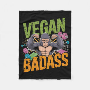 Vegan Bodybuilder Weightlifter Gorilla Fleecedecke