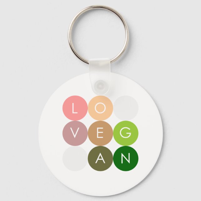 Vegan Dot Love Schlüsselanhänger (Vorderseite)