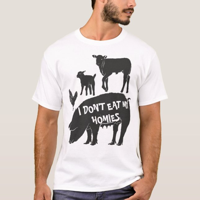 Vegan esse ich meine Homies nicht T-Shirt (Vorderseite)