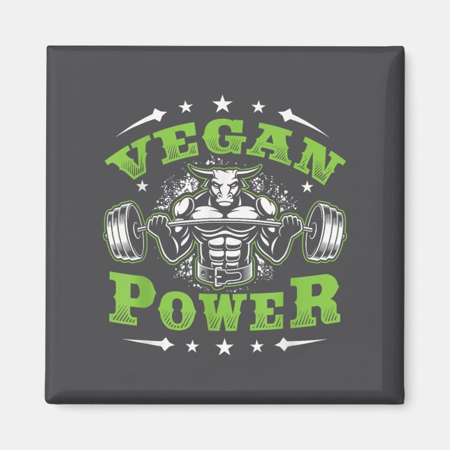 Vegan Fitness Workout I'm Vegan Wer  Magnet (Vorne)