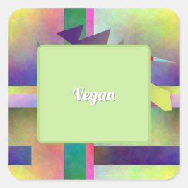 Vegan Food Requirement Abstract Pattern Party Quadratischer Aufkleber