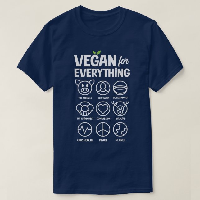 Vegan For Everything Chart Veggie Life Funny Veget T-Shirt (Design vorne)