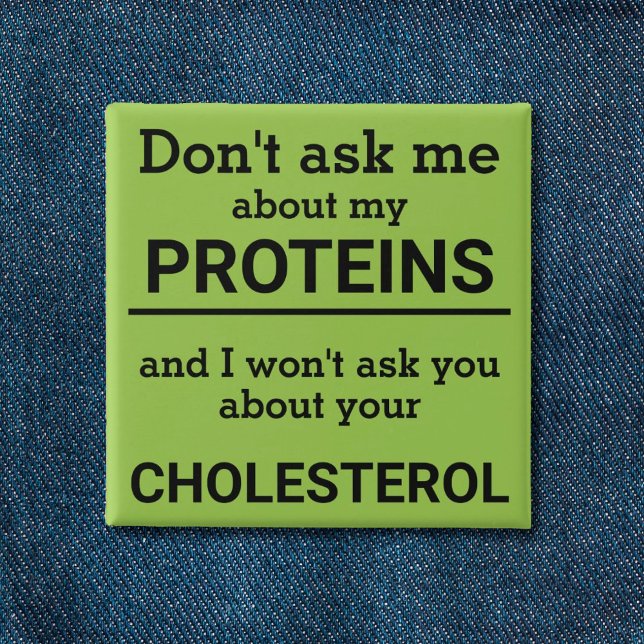 Vegan - frag mir nicht von meinem Eiweißspass Button (Von Creator hochgeladen)