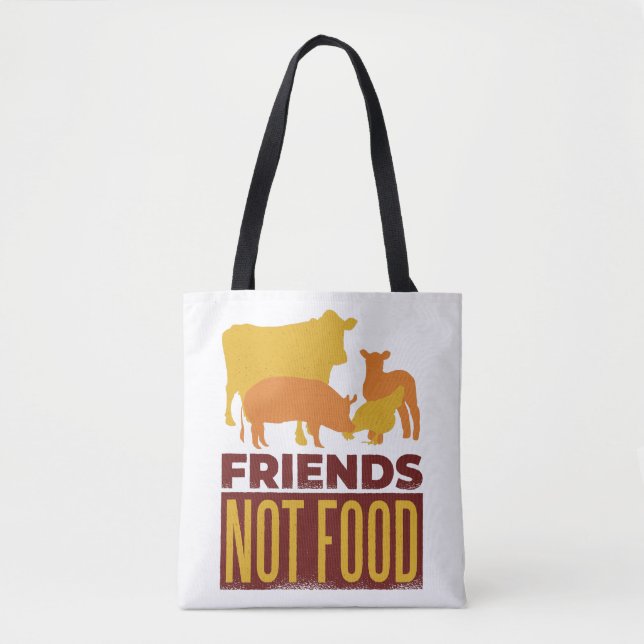 VEGAN - FREUND-NICHT NAHRUNG TASCHE (Vorderseite)