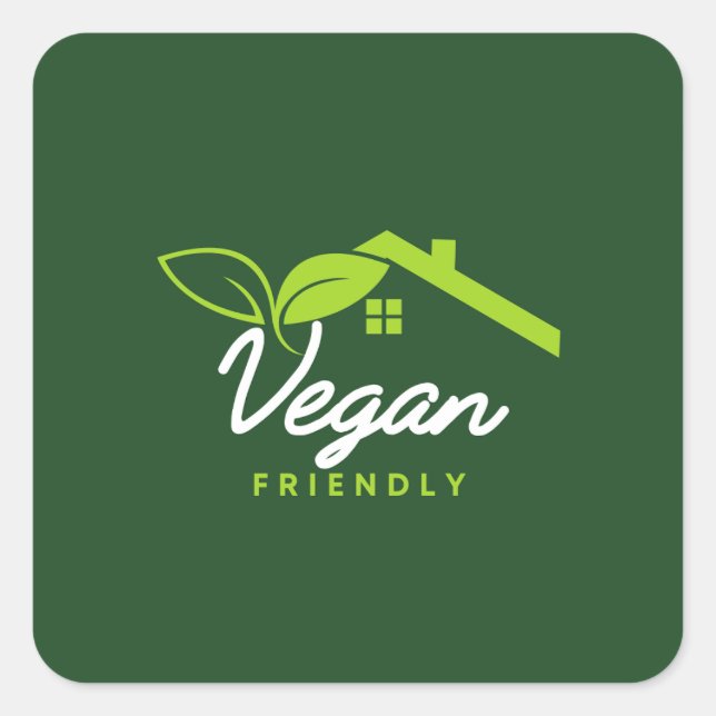 Vegan freundlich Vegane Etiketten Quadratischer Aufkleber (Vorderseite)