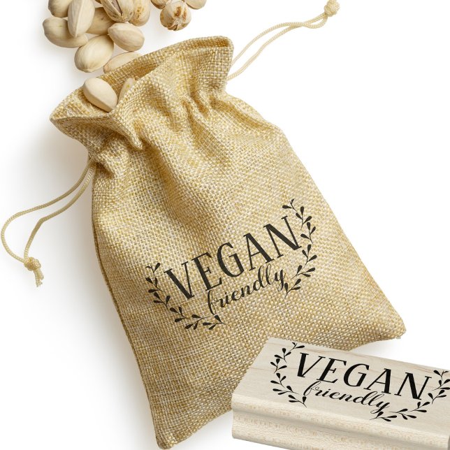 Vegan Friendly Food Vendor Business Rubber Briefma Gummistempel (Vegan Friendly stamp just for your business)