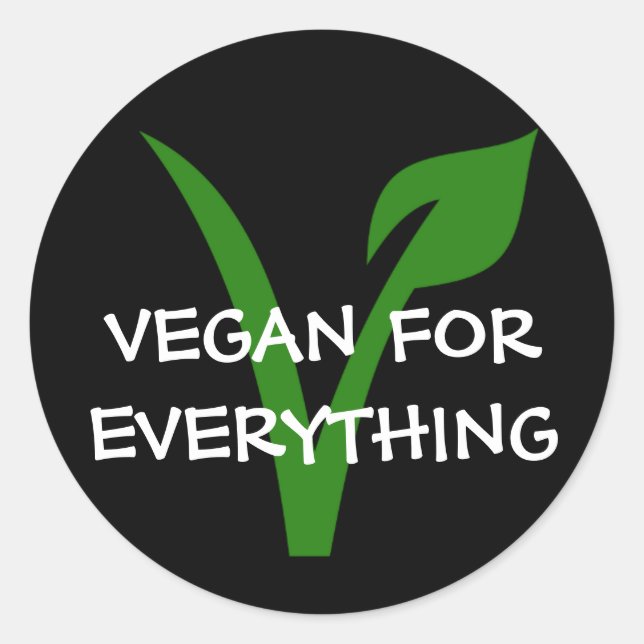 Vegan für alles Aufkleber (Vorderseite)