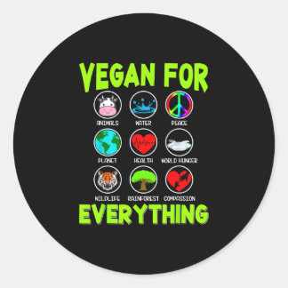 Vegan für alles lustige vegetarische vegane Männer Runder Aufkleber