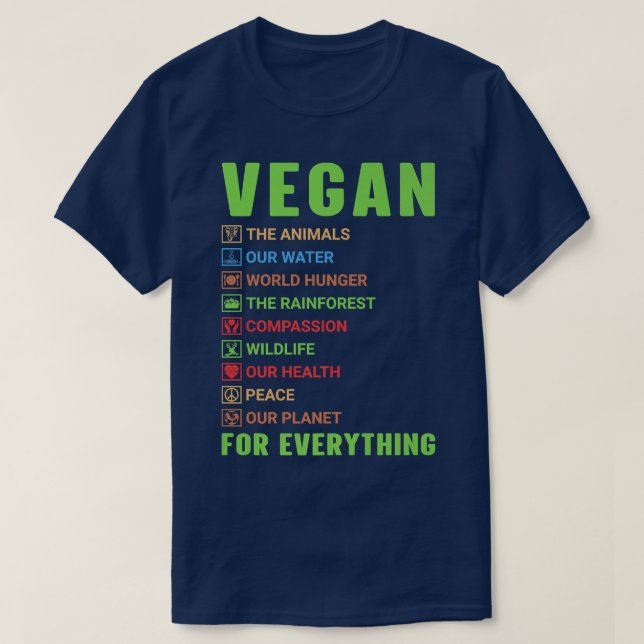 Vegan für alles Phantastische vegetarische Proud V T-Shirt (Design vorne)