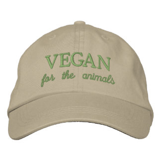 Vegan für Beige-Stickerei Bestickte Baseballkappe