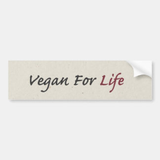 "Vegan für das Leben" auf "natürlichem Papier " Autoaufkleber